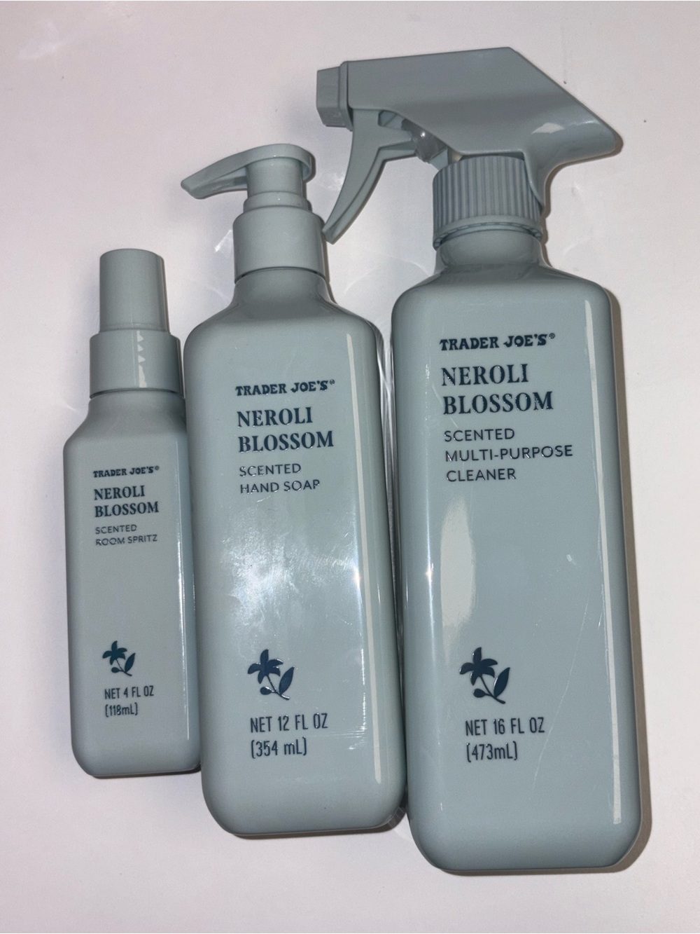NEW! Trader Joes New Neroli Blossom Line! Cleaner, Hand Soap, & Room Spritz!